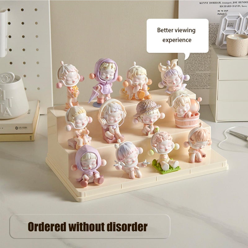 WMM Display Case for Minifigures Action Figures Blocks  Display Box for PopMart Sonny Angel Figures with Three Layers of Stairs  Gifts for Minifigure Collectors Lovers (Small Size) - Image 5